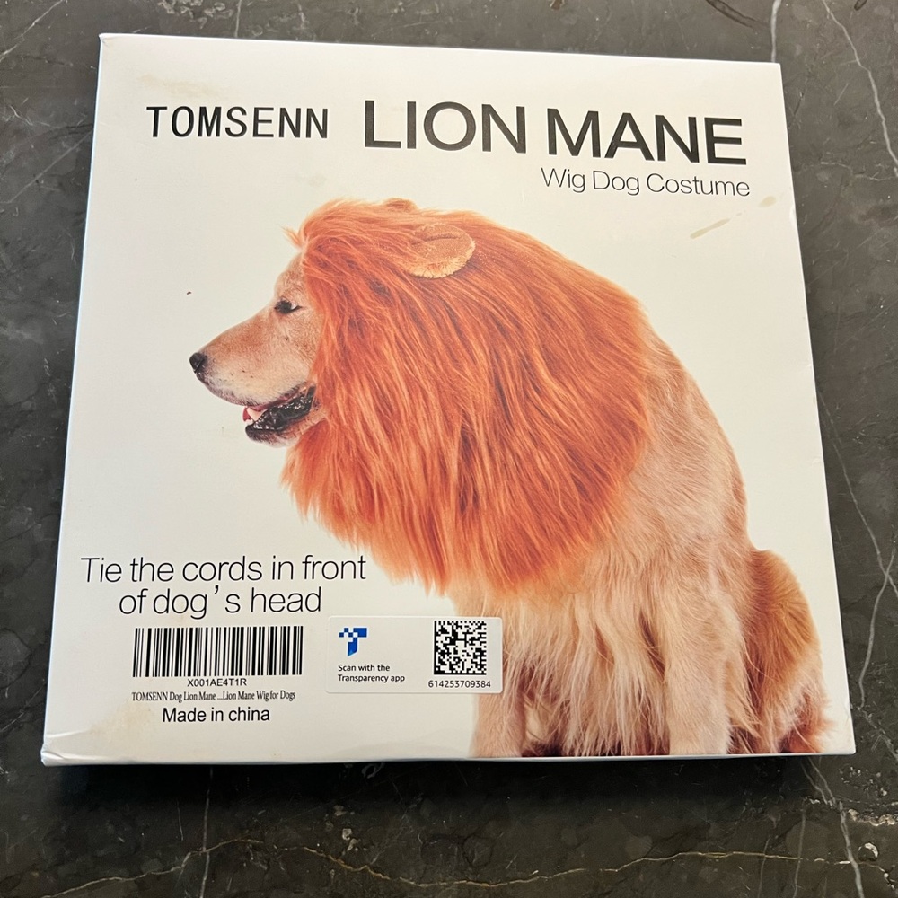 Lion mane wig dog costume- new in box